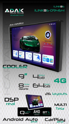 Multimidia Adak Hb20 12/19 9p 8core Android 14 4gb 64gb 4g