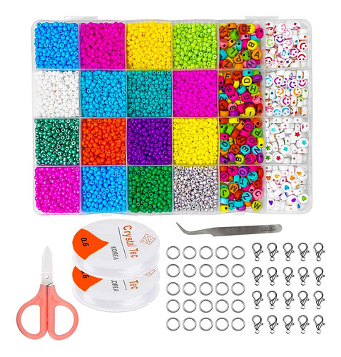 Kit 16 Colores Cuentas Para Crear Pulseras C/ Estuche El Rey