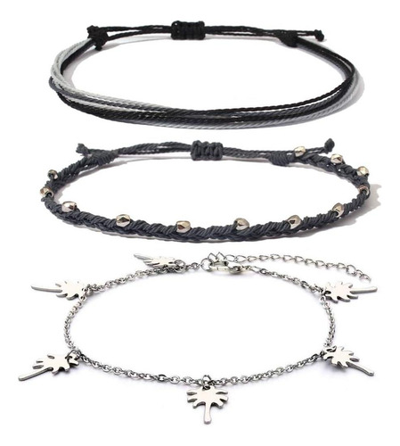 Lorsoilyn Pulsera De Tobillo De Palmera Tobillera De Cuerda