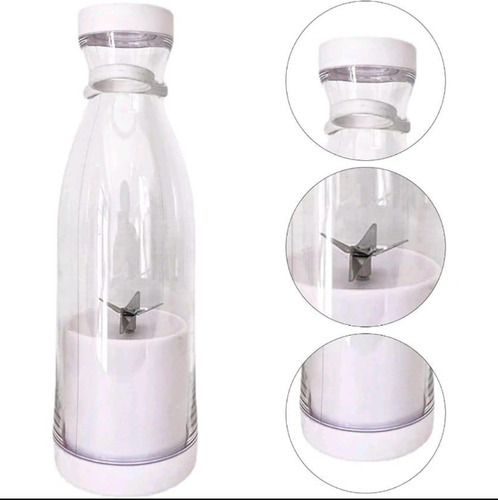 Mini Liquidificador Portatil 420ml D/shake Vitaminas E Sucos Cor Branco