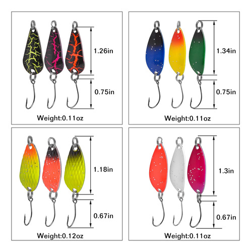 Cuchara De Pesca De Truchas Set De Señuelo De Un Solo Gancho