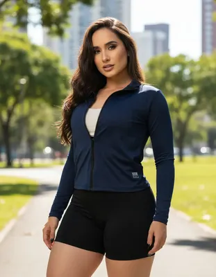 Jaqueta Alta Performance Leve Proteção Uv Treino Academia Azul-escuro Gg Liso