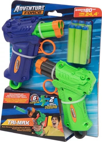 Lanzador Pistola Adventure Force Tri-max Tipo Nerf 6 Dardos