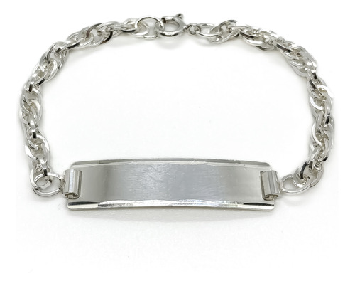 Pulsera Turbillón Chapa Para Grabar 20 Cm Plata 900