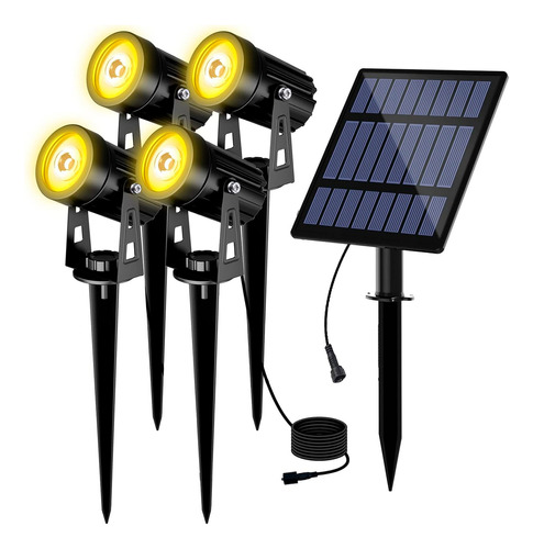 Luminaria Solar Estaca Led X4 Exterior Piso Pared Waterproof