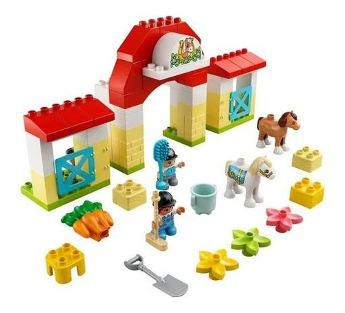 Imagem 1 de 3 de Lego Duplo: Estábulo De Cavalos E Pôneis - 65 Pçs