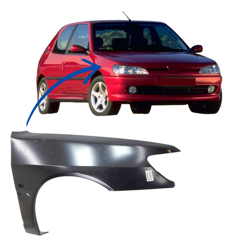 Paralama Com Furo Peugeot 306 1998 1999 2000 2001 Direito