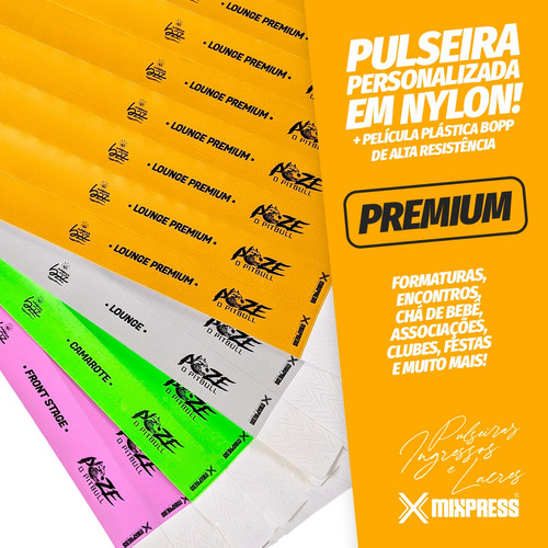 Pulseira Identificação Nylon Impressão Premium . 1000 Unids