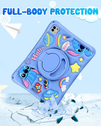 Funda Ipad Pro 11 5ª Gen M4 Diseño 3d Para Mujeres Y Niñas Azul Stit