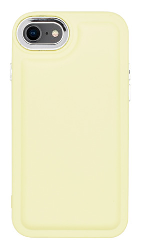 Protector iPhone 7/8/se Con Relieve Color Amarillo Pastel