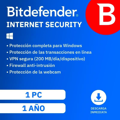 Bitdefender® Internet Security 1 Pc 1 Año