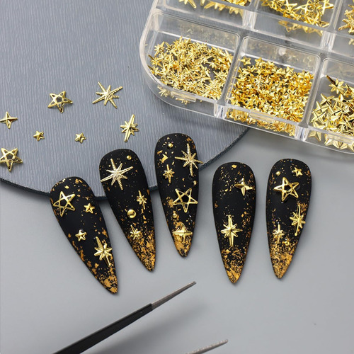 6 Grades Estrela Amuletos De Unhas Para Arte De Unhas 3d Met