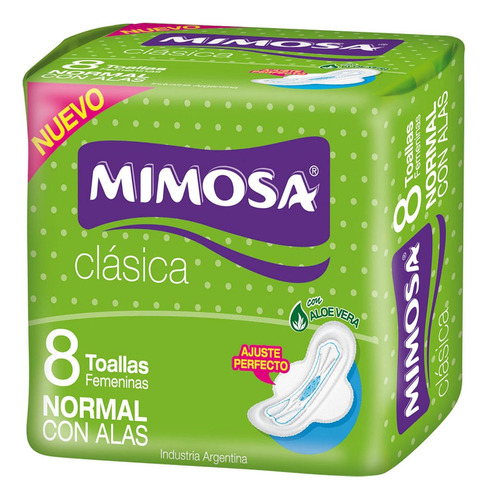 Toallas Femeninas Mimosa Clásica Con Alas X 8 Un