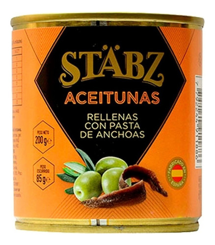 Aceitunas Rellenas Con Pasta De Anchoas Stäbz 200 Gr.