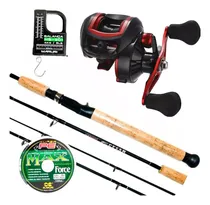 Comprar Pesca Carretilha 19 Rolamentos + Cesar+ Itens Pesca Cor Vermelho Lado Da Manivela Direito
