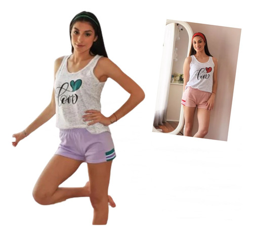 Pijama Juvenil Mujer Algodón Musculosa Y Short  4150