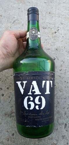 Antiguo Botellon Whisky Vat 69 Scotland Vacio Deco