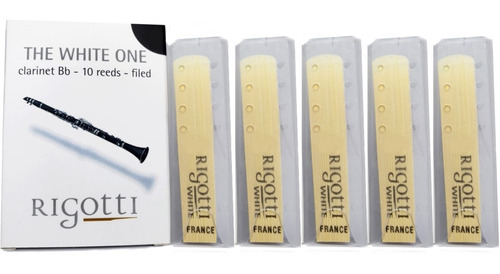 Kit 5 Palhetas Rigotti The White One Clarinete - Escolha Nº