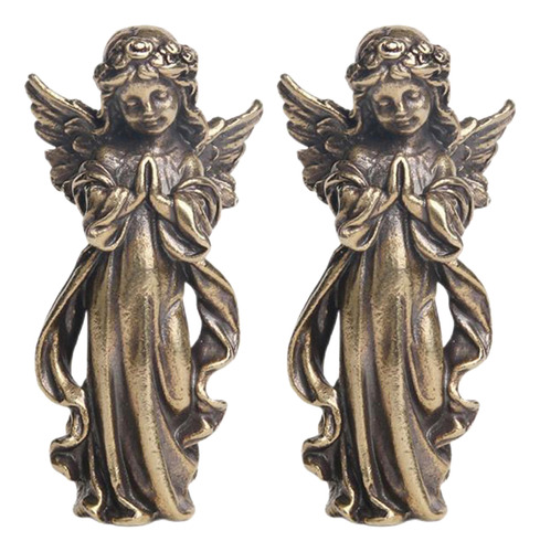 Set De 2 Figuras De Ángel Retro De Cobre Con Forma De Cupido