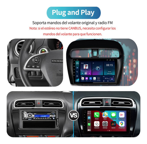 Estéreo Android Para Dodge Attitude Gps Wifi Carplay Cámara