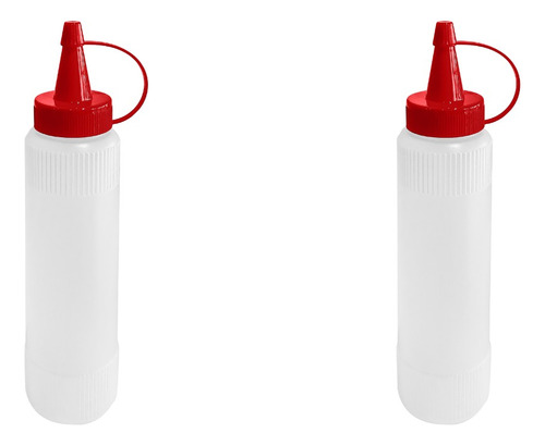 Bisnaga Ketchup Mostarda Molhos Grande 400ml Kit Com 2 Un Cor Transparente