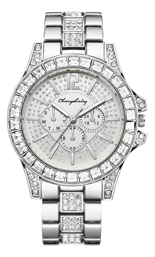 Reloj De Lujo De Acero Inoxidable Con Diamantes Para Mujer