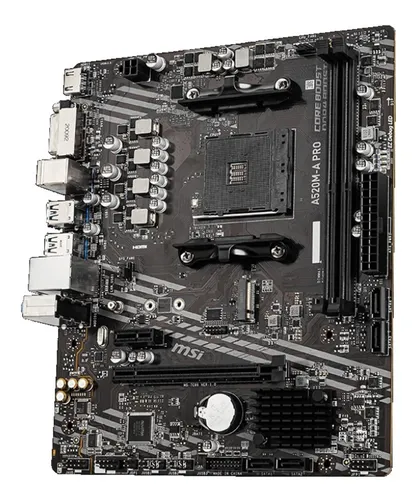 Motherboard Msi A520m-a Pro Am4 Ddr4 3ra Y 5ta Gen Negro