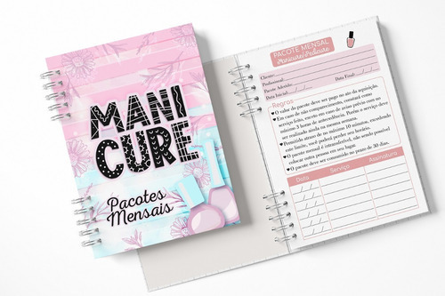 Caderno De Pacotes Mensais Manicure ( 100 Folhas )