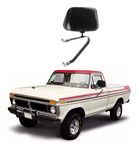 Espejo Exterior Universal Pick Up F 100 Con Brazo Negro