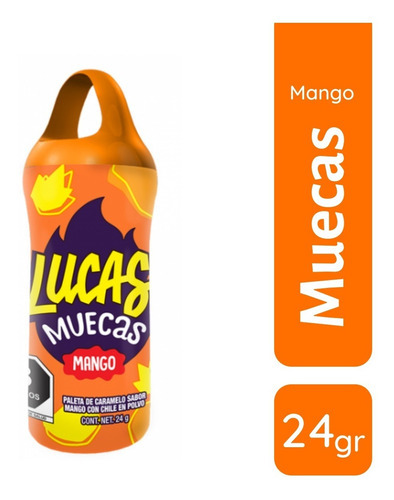 Dulces Lucas Muecas Picosositos Con Paleta De Caramelo 24 Gr Elige Sabor Mango