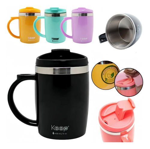 Jarro Vaso Termico Keep 400 Ml Acero Inoxidable Libre Bpa Rosa Classic Mug