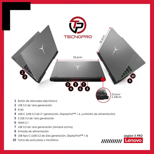 Imagen 7 de 7 de Gamer Lenovo Legion Core I7 11va + 32 Gb + 2tb Ssd + Rtx 8gb