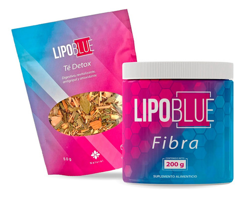 Perder Peso, Fibra Lipo Blue 200 G + Té Detox Lipo Blue 50 G