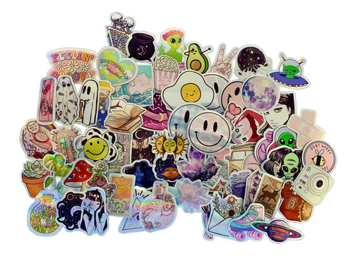 Sticker Para Termo Caja Surtidos Resistentes Agua X 100