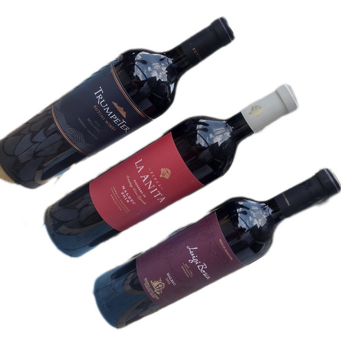 Lote X 3 Vinos Malbec. La Anita . Luigi Bosca. Trumpeter