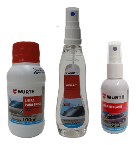 Kits Limpeza Parabrisas Wurth Water Anti Limpa Parabrisas