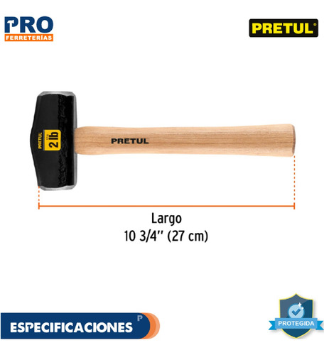 Marro Tipo Nevada 2 Lbs. Mango 10-3/4 , Pretul 22215
