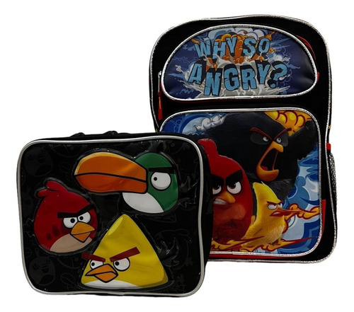 Mochila Angry Birds Con Lonchera Llantitas Primaria