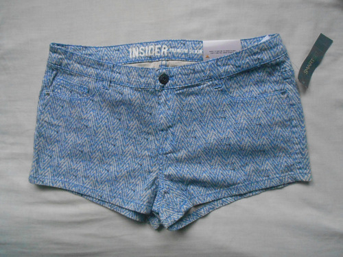 Short Marca Insider Denim Talla 12, Cintura 43 Cm Ancho 