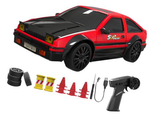 Modelo De Coche De Derrape A Escala 1/24, Negro Rojo