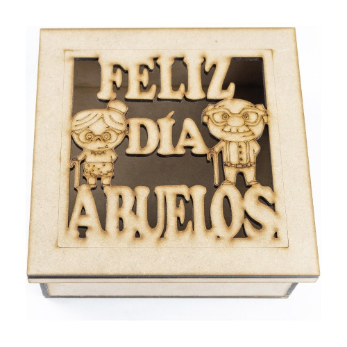 Cajita Día De Los Abuelos Personalizadas Mdf