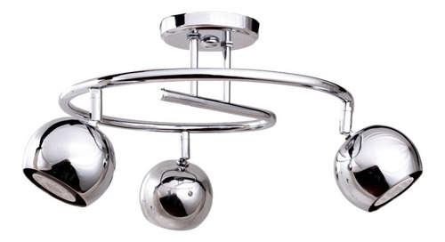 Imagen 4 de 8 de Plafon Spot Bocha 3 Luces Acero Inox Movil Apto Ventilador