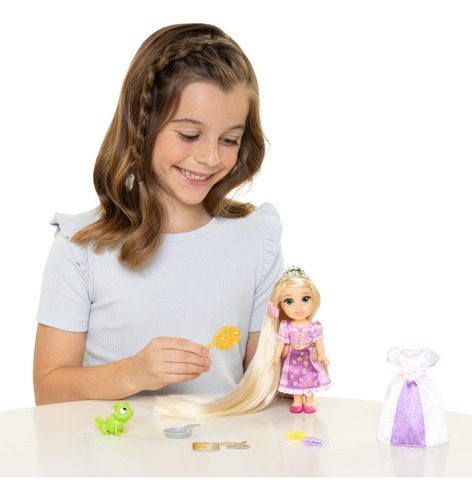 Muñeca Rapunzel Disney Princesa Pelo Largo Vestido Morado