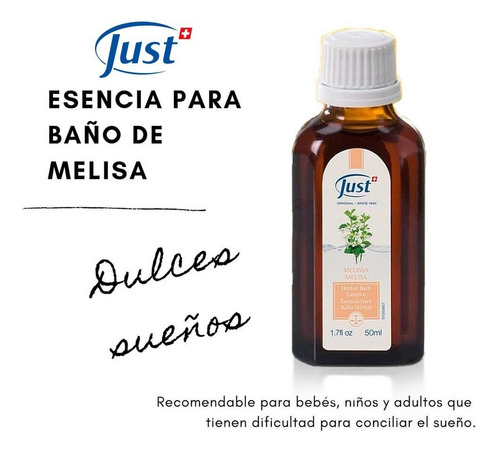 Imagen 6 de 7 de Swiss Just Aceite Esencial Herbal De Melisa 50ml Original