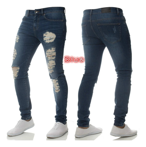Pantalones Vaqueros Ripped Jeans Ajustados De Cintura Baja P