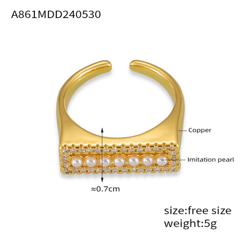 Anillo Abierto Para Mujer, Joyería De Moda Ligera Con Cobre