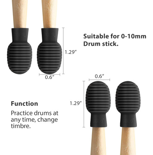 8 Piezas Drum Mute Drumstick Silent Tip Drum Dampener A...