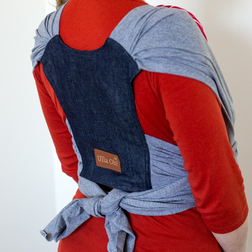 Fular Portabebe Prearmado Espalda Jean Y Tiras Gris Ulla Oh¡