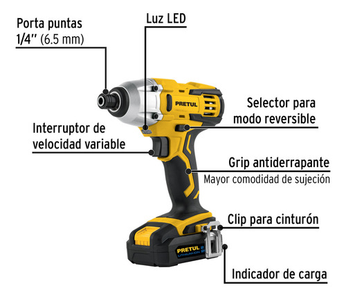 Combo Rotomartillo/destornillador Impacto, 20v, Pretul