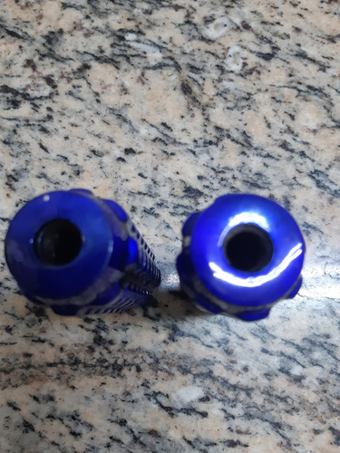 Pedaleira Apoio Pé Trolinha Alumínio Cross Bmx Mtb Eixo Fino Azul